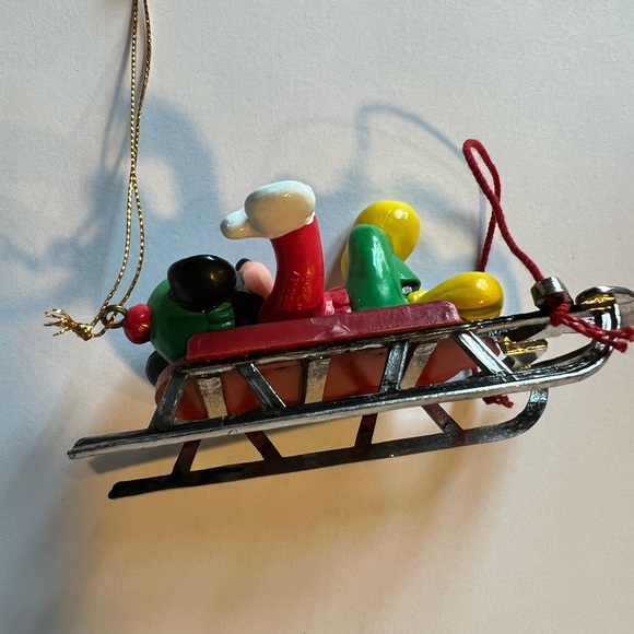 Mickey Mouse Ornament on sled. - Picture 6 of 8